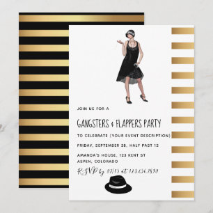 Invitación a la fiesta de gánsteres y flappers