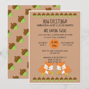 Invitación a la fiesta de gemelos de animales del