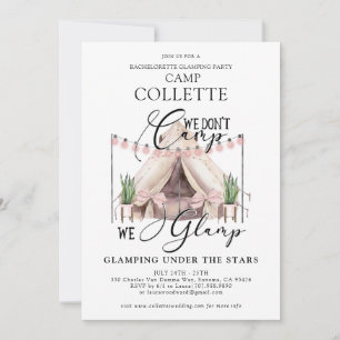 Invitación a la fiesta de glamping de soltera