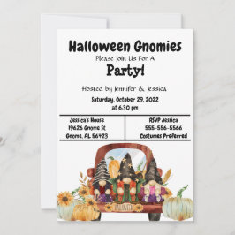 Invitación a la fiesta de Gnome de Halloween