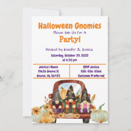 Invitación a la fiesta de Gnome de Halloween