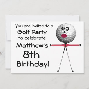 Invitación a la fiesta de golf de cumpleaños