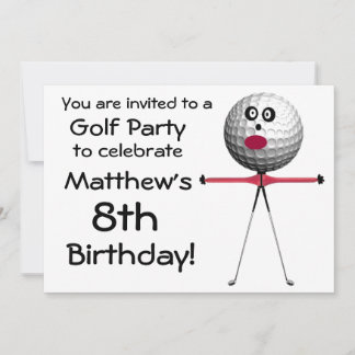 Invitación a la fiesta de golf de cumpleaños