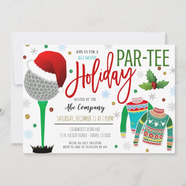 Invitación a la fiesta de golf de los navidades Sw (Anverso)