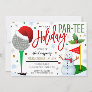 Invitación a la fiesta de golf de vacaciones