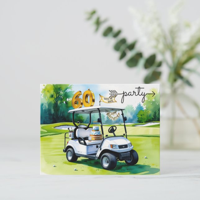 invitación a la fiesta de golf Guarda la fecha Cum (Anverso de pie)