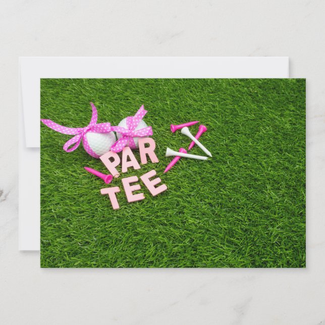 Invitación a la fiesta de Golf Tees Par Tee sobre  (Anverso)