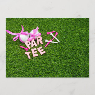 Invitación a la fiesta de Golf Tees Par Tee sobre 
