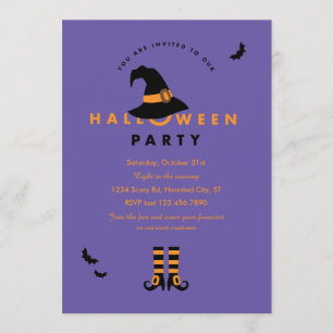 Invitación a la fiesta de Gorra Brujo en Halloween