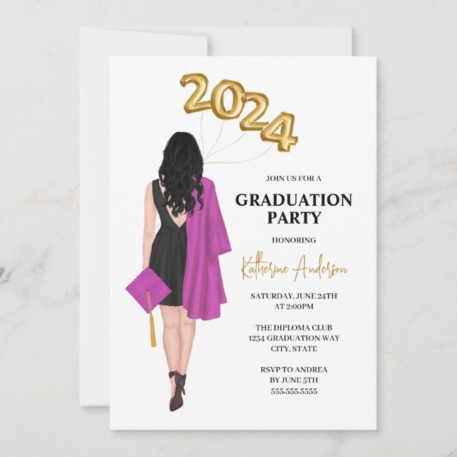 Invitación a la fiesta de graduación (Anverso)