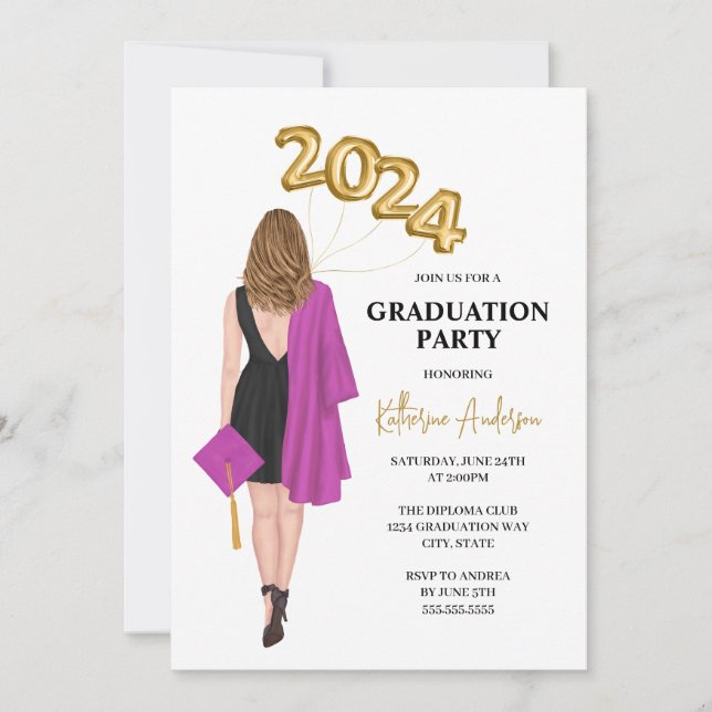 Invitación a la fiesta de graduación (Anverso)
