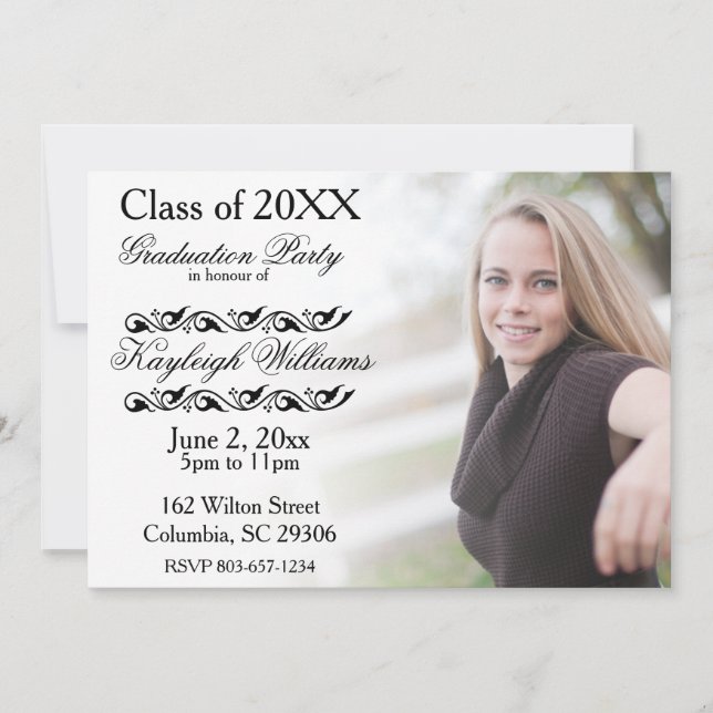 Invitación a la fiesta de graduación (Anverso)