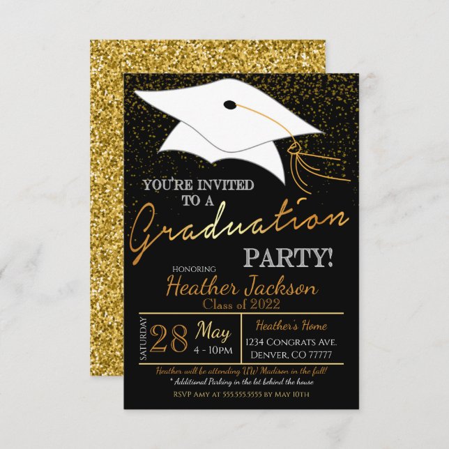 Invitación a la fiesta de graduación (Anverso / Reverso)