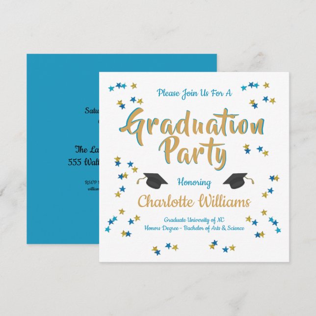 Invitación a la fiesta de graduación (Anverso / Reverso)