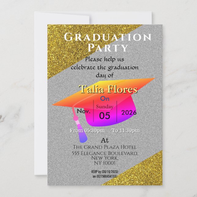 Invitación a la fiesta de graduación (Anverso)