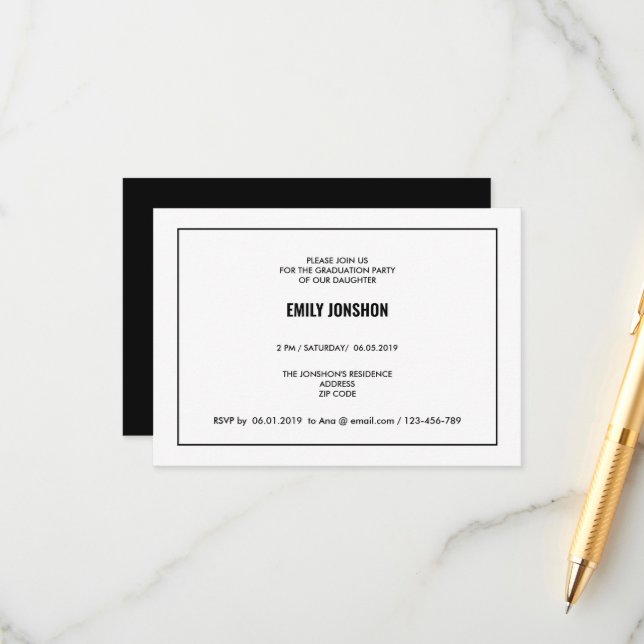 Invitación a la fiesta de graduación (Anverso/Reverso In Situ)