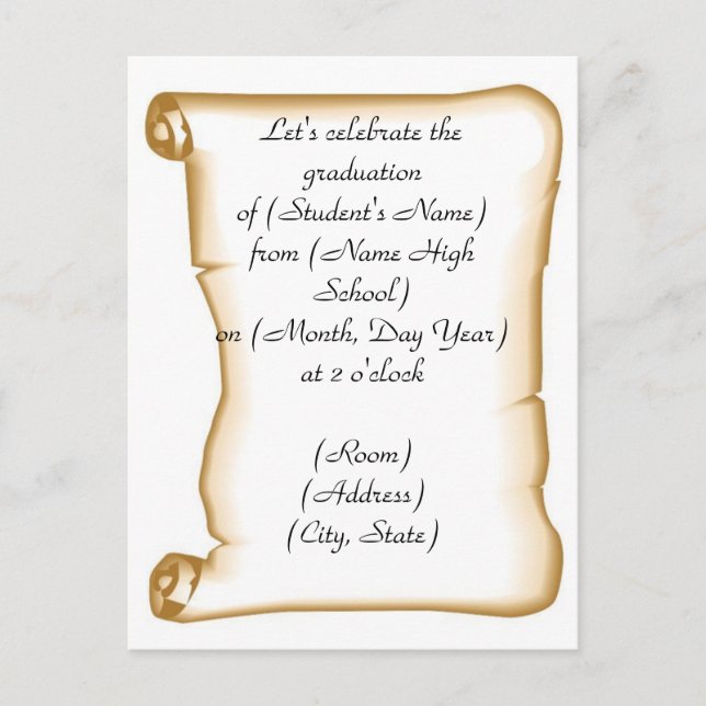 Invitación a la fiesta de graduación (Anverso)