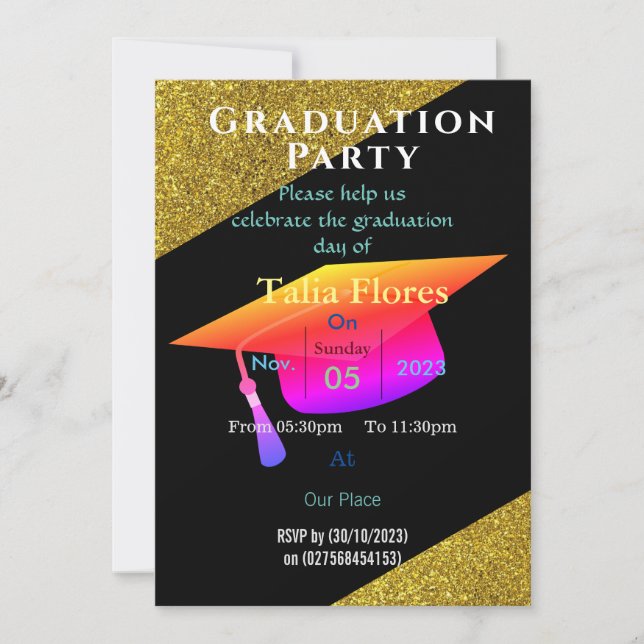Invitación a la fiesta de graduación (Anverso)