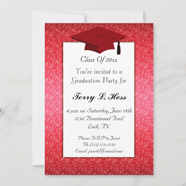 Invitación a la fiesta de graduación (Anverso)
