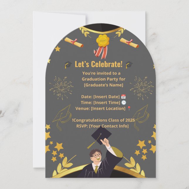 Invitación a la fiesta de graduación (Anverso)