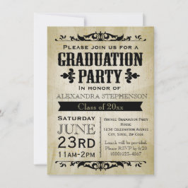 Invitación a la fiesta de graduación a la antigua