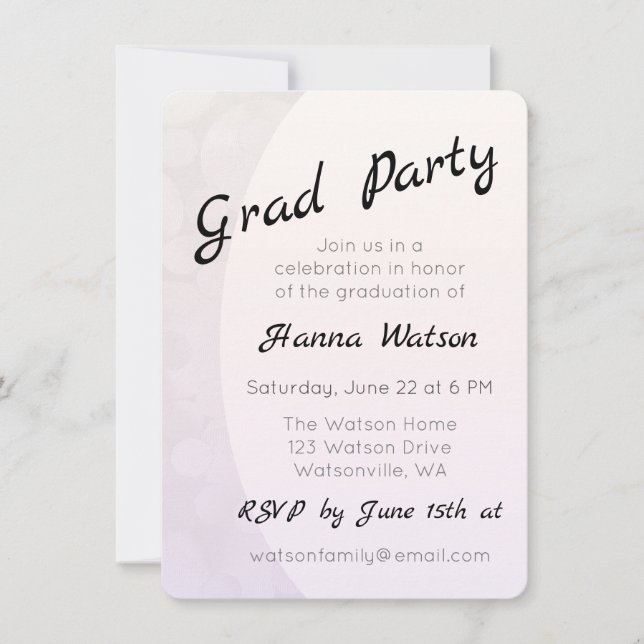 Invitación a la fiesta de graduación a prueba de b (Anverso)