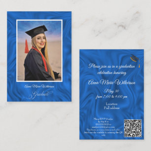 Invitación a la fiesta de graduación abstracta azu