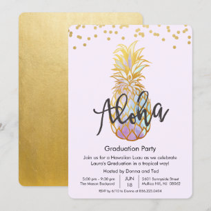 Invitación a la fiesta de graduación Aloha Luau