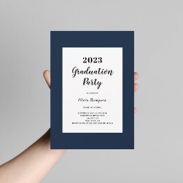 Invitación a la fiesta de graduación azul de la Ma