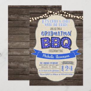 Invitación a la fiesta de graduación BBQ - Grill &