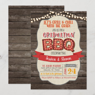 Invitación a la fiesta de graduación BBQ - Grill &