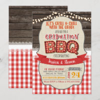Invitación a la fiesta de graduación BBQ - Grill &