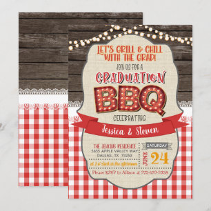 Invitación a la fiesta de graduación BBQ - Grill &