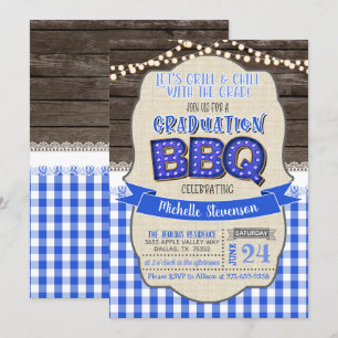 Invitación a la fiesta de graduación BBQ - Grill &