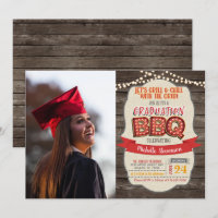 Invitación a la fiesta de graduación BBQ - Grill &