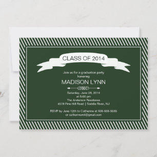 Invitación a la fiesta de graduación blanca verde 