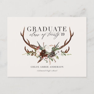 Invitación a la fiesta de graduación con ciervo rú