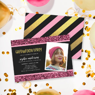 Invitación a la Fiesta de Graduación con Foto de B