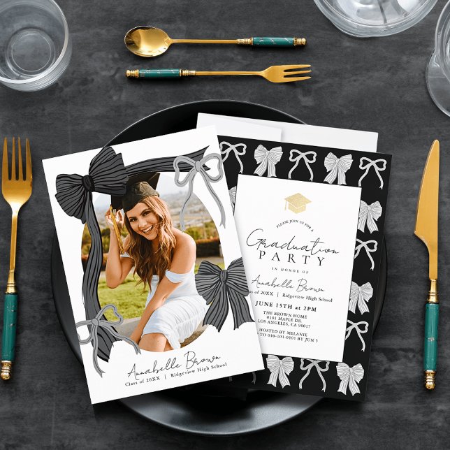 Invitación a la fiesta de graduación con foto de l (Subido por el creador)