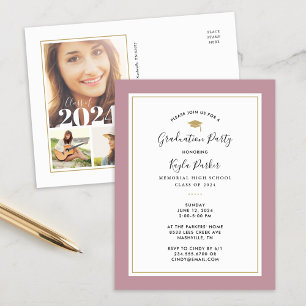Invitación a la fiesta de graduación con foto en c