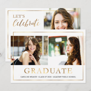 Invitación a la fiesta de graduación con foto en m