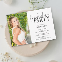 Invitación a la fiesta de graduación con foto manu