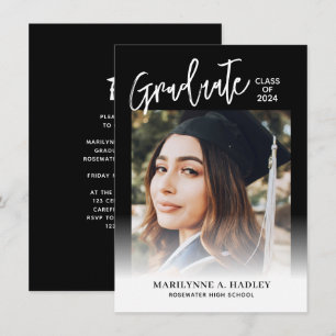Invitación a la fiesta de graduación con fotografí