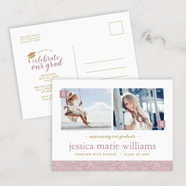 Invitación a la fiesta de graduación con fotos de  (Subido por el creador)