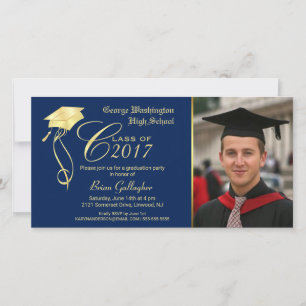 Invitación a la fiesta de graduación con tapón de 
