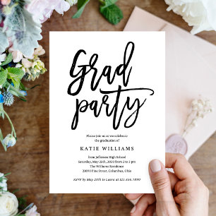 Invitación a la fiesta de graduación con textura c