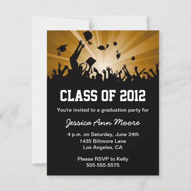 Invitación a la fiesta de graduación de 2012 (Anverso)