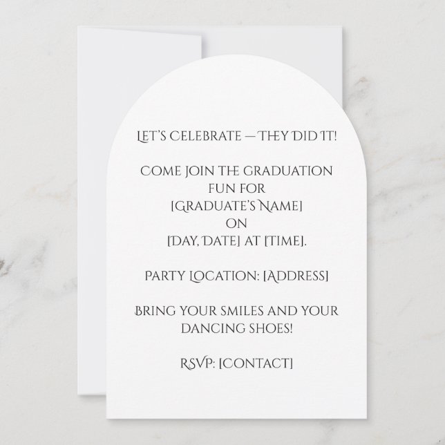 invitación a la fiesta de graduación de 2027 (Reverso)
