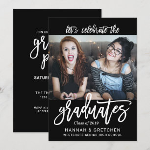 Invitación a la fiesta de graduación de amigos de 