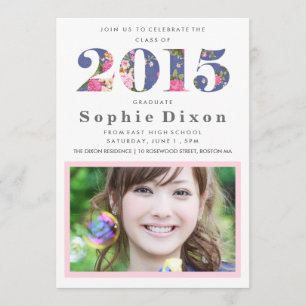 Invitación a la fiesta de graduación de Año Floral